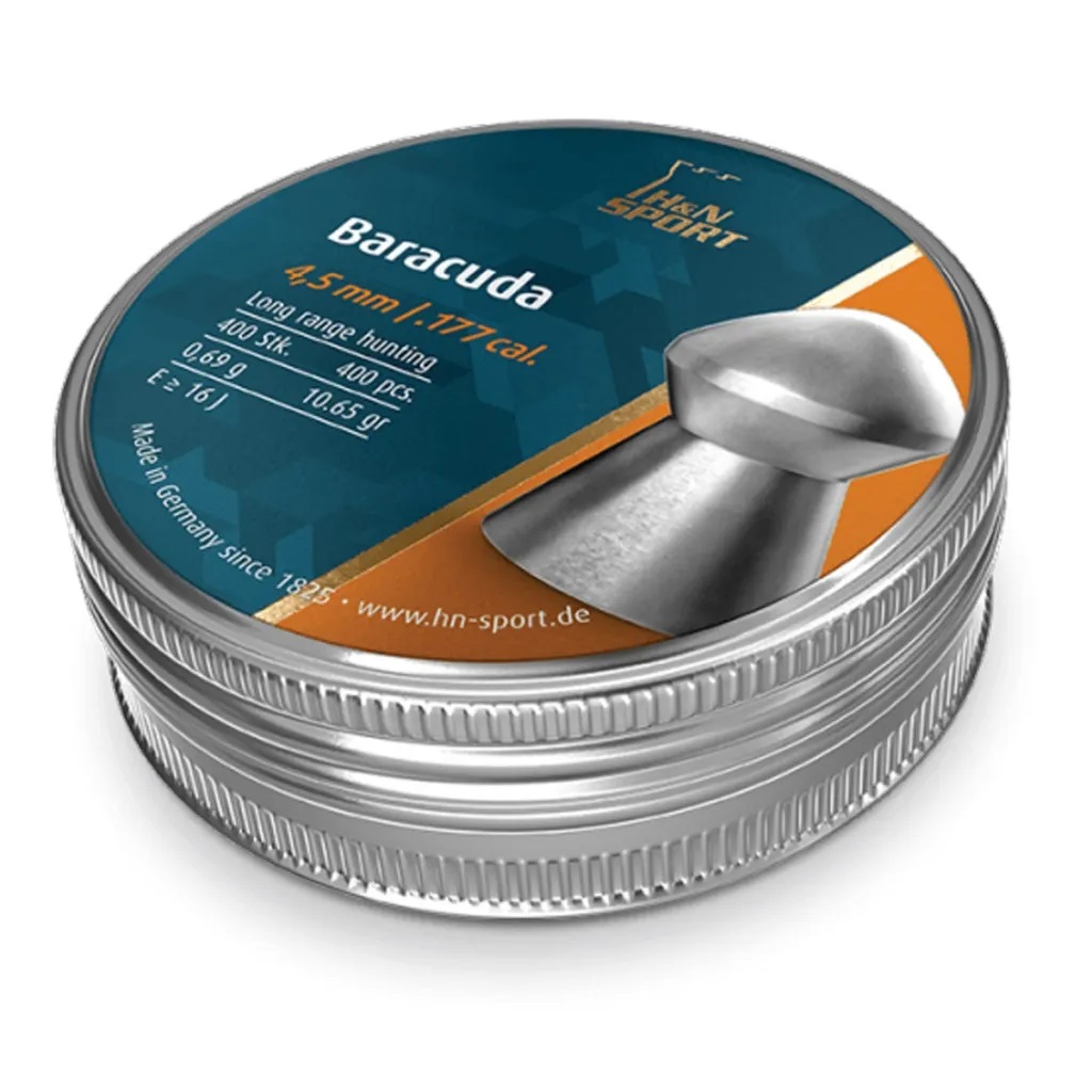 PALLINI cal. 4,5 - marca H & N - modello DIABOLO BARACUDA 4,50MM 0,69GR - calibro 4,5 (.177) - misura 400pz - ARIA COMPRESSA  - PALLINI 6827