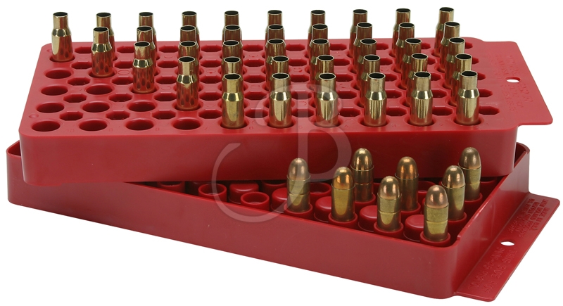 PORTA BOSSOLI - marca MTM - modello LT-150M TAVOLETTA PORTA 50 BOSSOLI - calibro 17Rem - 9mm - misura Small-Medium-Large - RICARICA ATTREZZI -  7002