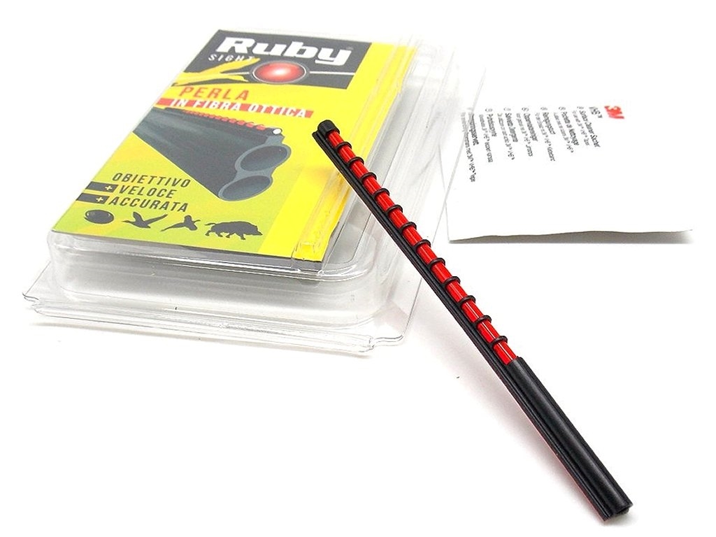 MIRINO IN FIBRA OTTICA - marca RUBY - modello Mirino Ruby tiro fibra ottica rossa per fucile - calibro Fibra ottica rossa - misura 3x120mm - VARIE - MIRINI 7249