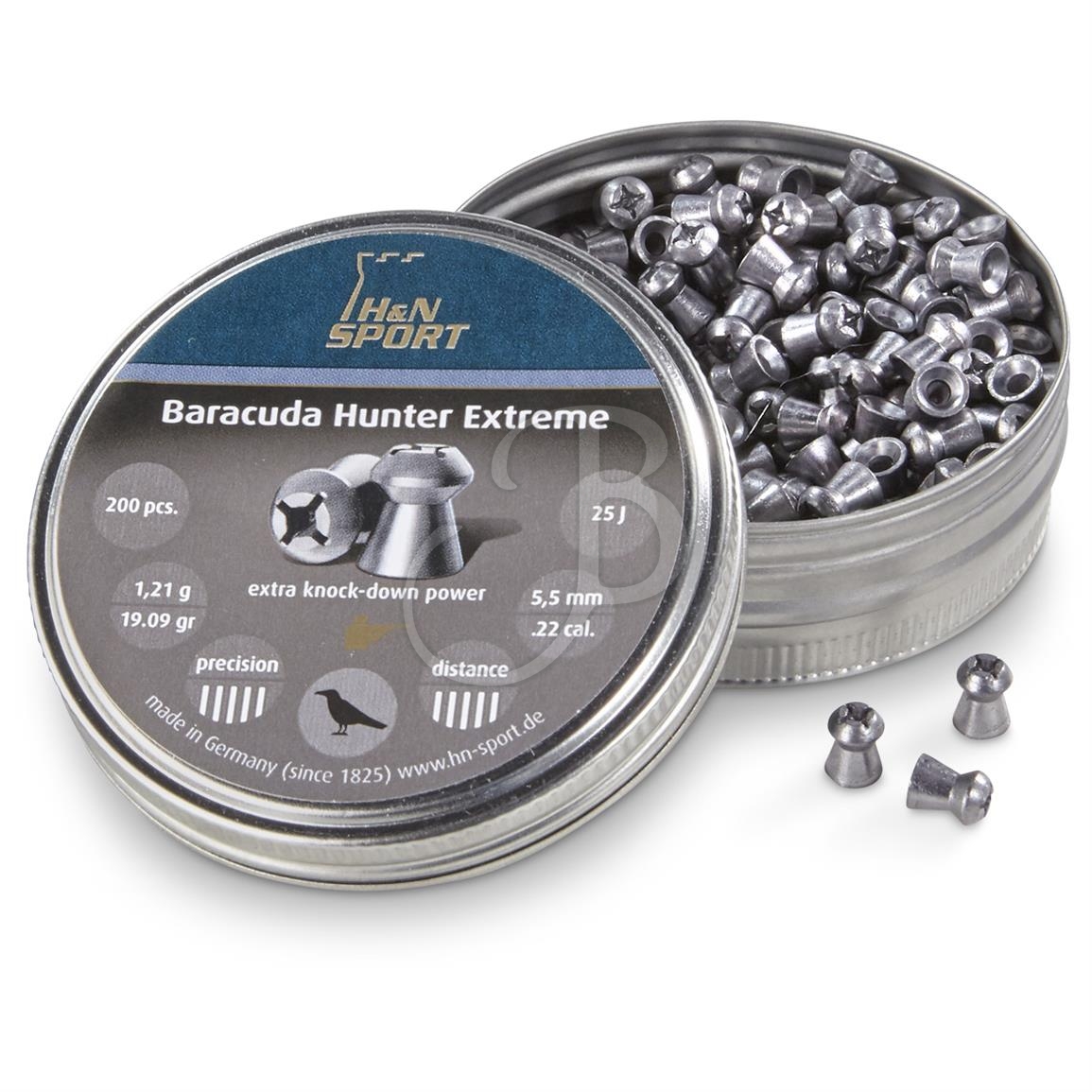 PALLINI cal. 4,5 - marca H & N - modello Diabolo Baracuda Hunter Extr 5,50mm 1,21gr - calibro 5,5 (.22