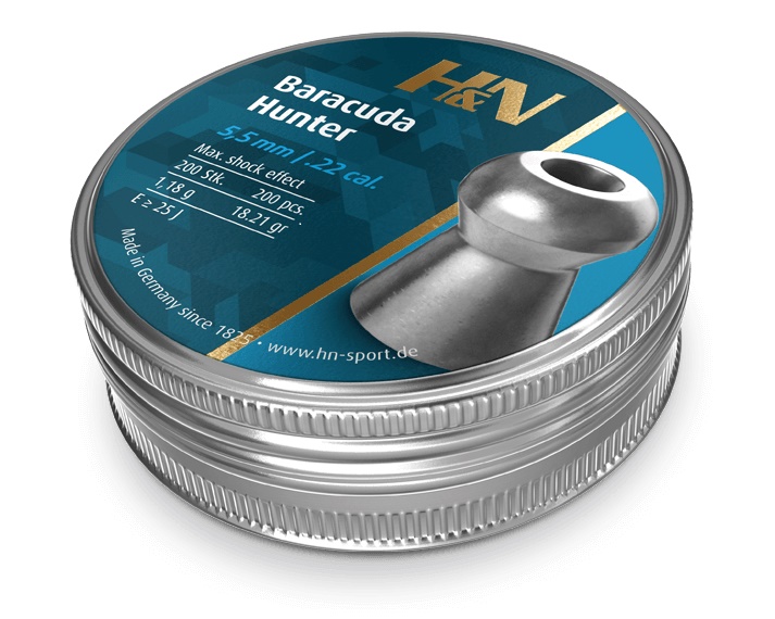 PALLINI cal. 5,5 - marca H & N - modello Diabolo Barracuda Green 5,50mm 0.84g - 12,96grs - calibro 5,5 (.22