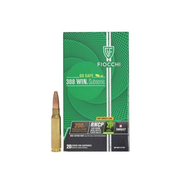 Cartucce - marca FIOCCHI - modello RNCP SUBSONICHE - calibro 308WIN - CARTUCCE PER CARABINA - CARTUCCE PER IL TIRO 3555