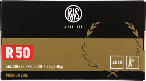Cartucce - marca RWS - modello R50 MATCHLESS PRECISION - calibro 22LR - CARTUCCE PER PISTOLA - CARTUCCE PER IL TIRO 3789