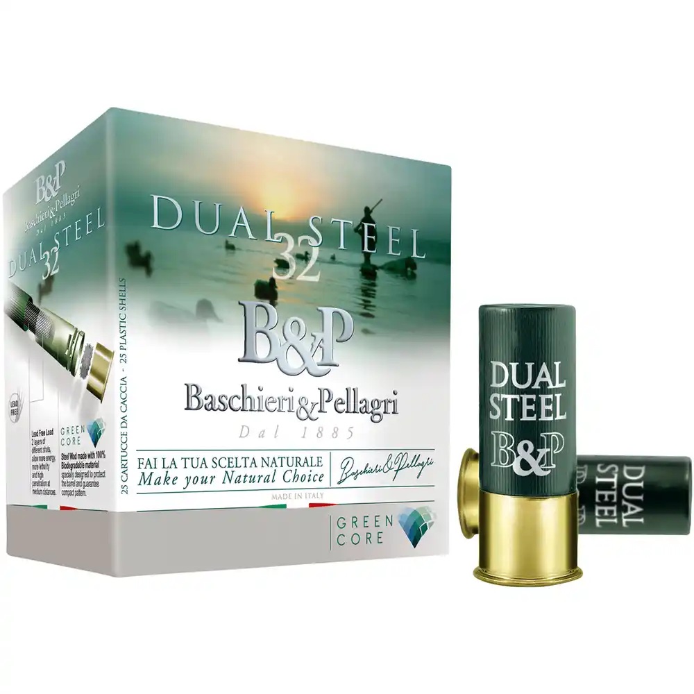 Cartucce - marca BASCHIERI & PELLAGRI - modello DUAL STEEL GC 12 20 70 28S - calibro 12 - CARTUCCE A PALLINI - CARTUCCE PER LA CACCIA 3796