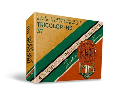 Cartucce - marca BASCHIERI & PELLAGRI - modello TRICOLOR  MB VINTAGE FELTRO  12/25/70 36T - calibro 12 - CARTUCCE A PALLINI - CARTUCCE PER LA CACCIA 3886