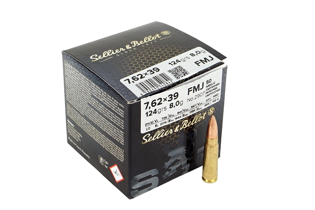 Cartucce - marca SELLIER & BELLOT - modello Fmj 124gr 8g - calibro 7,62x39 - CARTUCCE PER CARABINA - CARTUCCE PER IL TIRO 4163